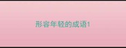 形容年轻的成语