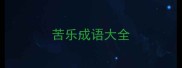 苦乐成语大全