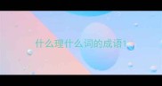 什么理什么词的成语