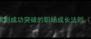 水滴石穿从微小积累到成功突破的职场成长法则附实战案例与数据