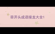 菲开头成语接龙大全