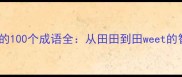 田字部首的100个成语全从田田到田weet的智慧传承