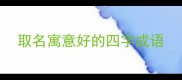 取名寓意好的四字成语