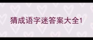 猜成语字迷答案大全