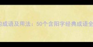 带阳的成语及用法50个含阳字经典成语全收录