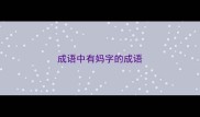成语中有妈字的成语