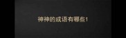 神神的成语有哪些