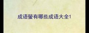 成语螢有哪些成语大全