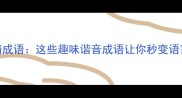 谐音梗猜成语这些趣味谐音成语让你秒变语言高手