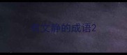 有文静的成语
