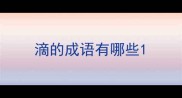 滴的成语有哪些