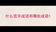 什么雪字成语有哪些成语