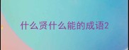 什么贤什么能的成语