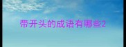 带开头的成语有哪些