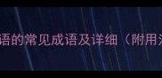 第二字是语的常见成语及详细附用法示例
