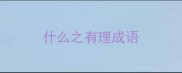 什么之有理成语