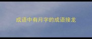 成语中有月字的成语接龙