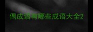 偶成语有哪些成语大全