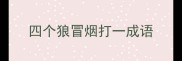 四个狼冒烟打一成语