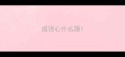 成语心什么服