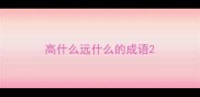 高什么远什么的成语
