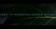 八字成语全30个经典成语的用法与背后的故事附记忆技巧