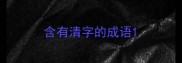 含有清字的成语
