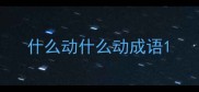 什么动什么动成语