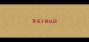 茅瓶子猜成语