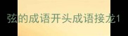 弦的成语开头成语接龙