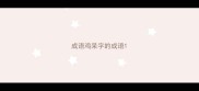 成语鸡呆字的成语