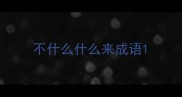 不什么什么来成语