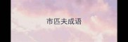 市匹夫成语