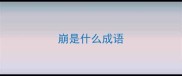 崩是什么成语