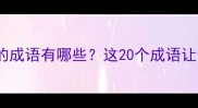 最后一个字是空的成语有哪些这20个成语让你秒变表达高手
