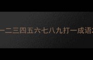 一二三四五六七八九打一成语