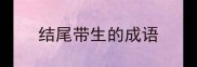 结尾带生的成语