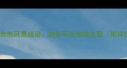 20个最美自然风景成语助你写出惊艳文章附详细用法