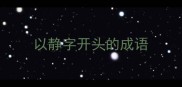 以静字开头的成语