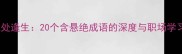 悬梁刺股绝处逢生20个含悬绝成语的深度与职场学习应用指南
