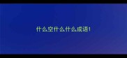 什么空什么什么成语