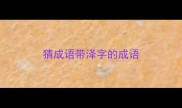 猜成语带泽字的成语