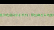 美到心坎里的成语风和石系列那些藏在自然里的东方智慧
