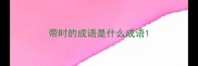 带时的成语是什么成语