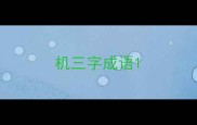 机三字成语