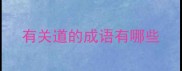 有关道的成语有哪些