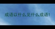 成语以什么见什么成语