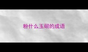 粉什么玉砌的成语