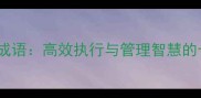 行之有效的成语高效执行与管理智慧的十二字箴言