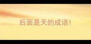 后面是天的成语